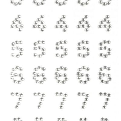 Wrapables Numbers Adhesive Rhinestones, Silver Image 2