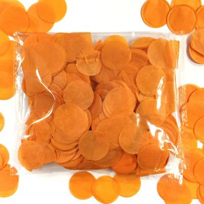 Wrapables Orange Round Tissue Paper Confetti 1" Circle Confetti Image 1