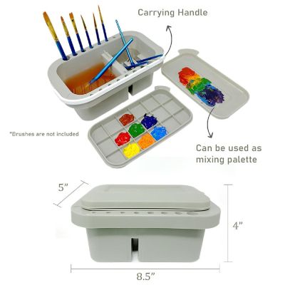 Wrapables Paint Brush Cleaner With Palette Tray And Handle For Acrylic ...