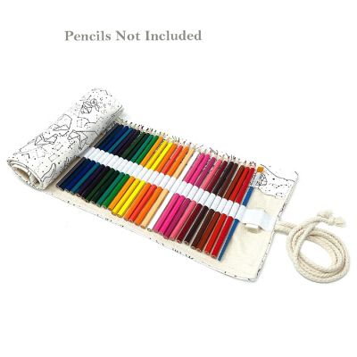 Wrapables Pencil Roll Organizer, Colored Pencil Wrap Pouch (72 slots), Galactic Animals Image 3