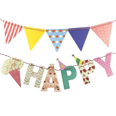 Wrapables Pennant Flag and Happy Birthday Banners, Childrens Party Decorations, Birthday Parties, Baby Showers Image 1