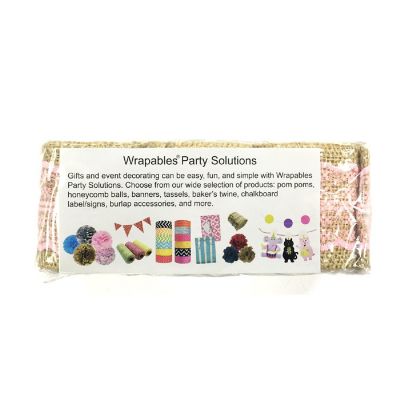 Wrapables Pink 6 Yards Total Vintage Natural Burlap Lace Ribbon (3 Rolls) Image 2