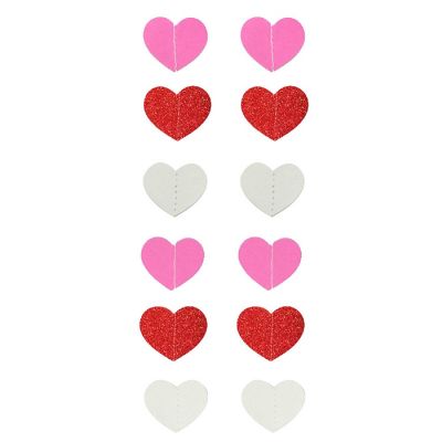 Wrapables Pink, Red Glitter, White Heart Paper Garland Hanging D&#233;cor, 26Ft, Set of 2 Image 1