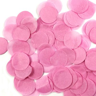 Wrapables Pink Round Tissue Paper Confetti 1" Circle Confetti Image 1
