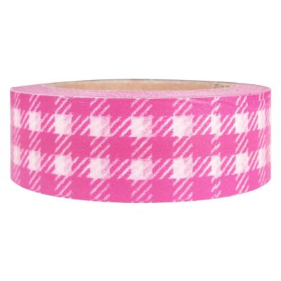 Wrapables Plaid Pattern Washi Masking Tape - Pink Plaid Image 1