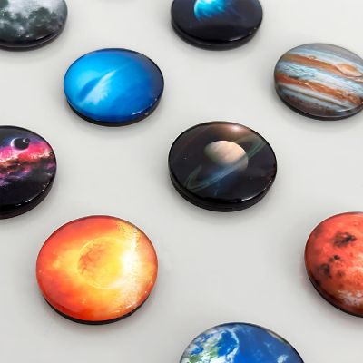 Wrapables Planets Crystal Glass Magnets, Refrigerator Magnets (Set of 12) Image 2