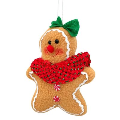 Wrapables Plush Gingerbread Man & Woman Christmas Tree Ornaments (Set of 2) Image 1