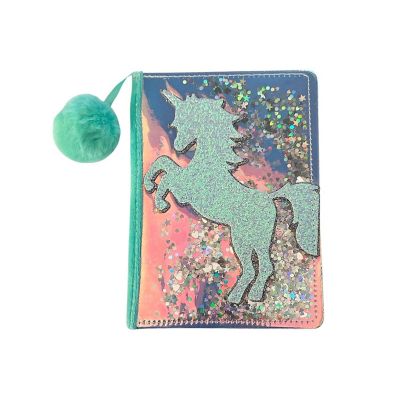 Wrapables Plush Journal, A5 Lined Notebook Diary, Sparkling Unicorn Image 1