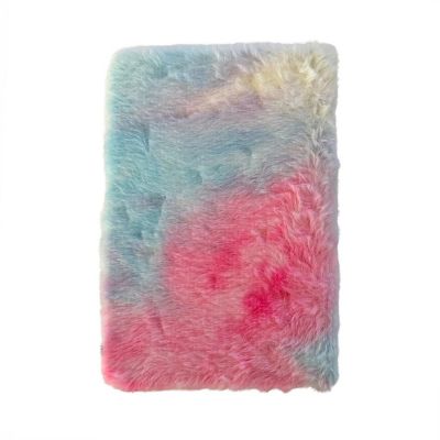 Wrapables Plush Journal, A5 Lined Notebook Diary, Tie-Dye Cat Image 2