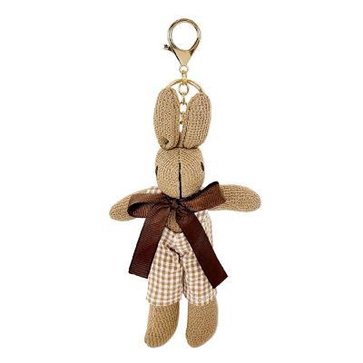 Wrapables Plush Keychain Pendant Charm for Bag, Brown Bunny Image 1