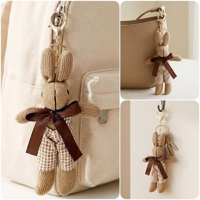 Wrapables Plush Keychain Pendant Charm for Bag, Brown Bunny Image 2