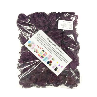 Wrapables Purple Burlap Flower Embellishment Burlap Roses (20pcs) Image 2