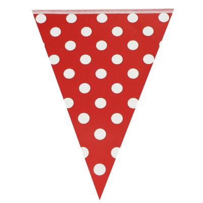 Wrapables Red Polka Dots Triangle Pennant Banner Party Decorations Image 1