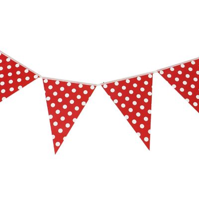 Wrapables Red Polka Dots Triangle Pennant Banner Party Decorations Image 2