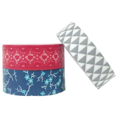 Wrapables Red White and Blue 10M x 15mm Washi Masking Tape (set of 3) Image 2