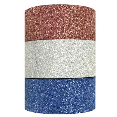 Wrapables Red White and Glitter 5M x 15mm Washi Masking Tape (set of 3) Image 1