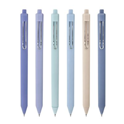 Wrapables Retractable Black Ink Gel Pens, 0.5mm Fine Point (Set of 6), Blue Image 1