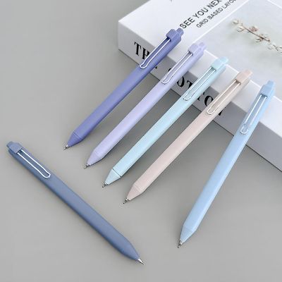 Wrapables Retractable Black Ink Gel Pens, 0.5mm Fine Point (Set of 6), Blue Image 2