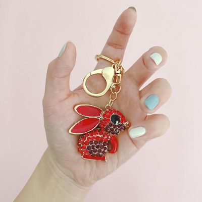 Wrapables Rhinestones rabbit key chains / Red Image 2