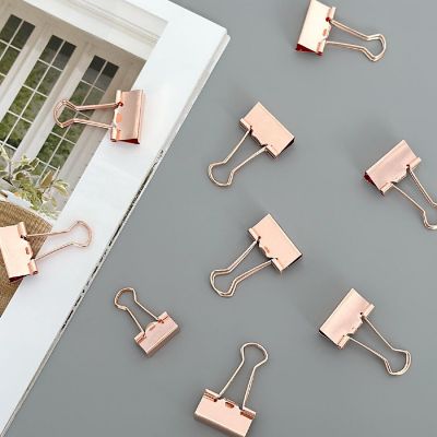 Wrapables Rose Gold Medium Binder Clips, Paper Clamps, Paper Clips, (Set of 48) Image 2