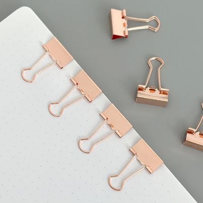 Wrapables Rose Gold Medium Binder Clips, Paper Clamps, Paper Clips, (Set of 48) Image 3