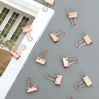 Wrapables Rose Gold Small Binder Clips, Paper Clamps, Paper Clips, (Set of 40) Image 2