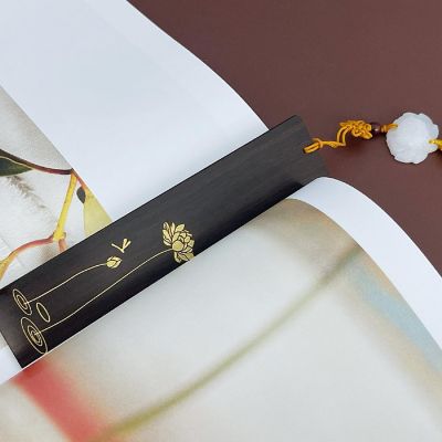 Wrapables Sandalwood Bookmark with Pendant Tassel, Lotus Image 3