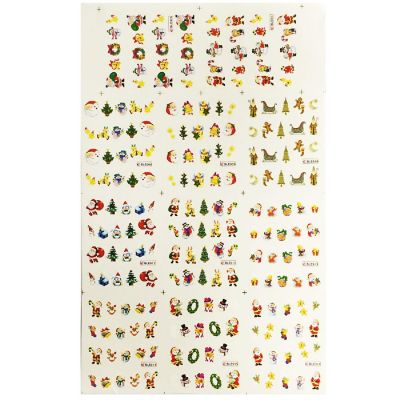 Wrapables Santa & Friends Water Slide Nail Art Decals (11 sheets/220 nail decals) Image 1