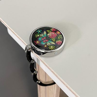 Wrapables Scenic Purse Hook Hanger, Foldable Handbag Table Hanger, Shimmery Butterfly Image 2