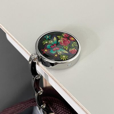 Wrapables Scenic Purse Hook Hanger, Foldable Handbag Table Hanger, Shimmery Butterfly Image 3