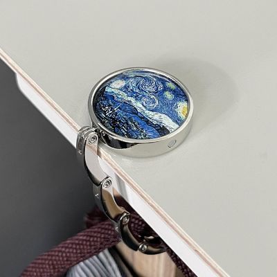 Wrapables Scenic Purse Hook Hanger, Foldable Handbag Table Hanger, Starry Night Image 3