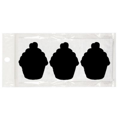Wrapables Set of 30 Chalkboard Labels / Chalkboard Stickers, 2.95" x 2.04" Cupcake Image 1