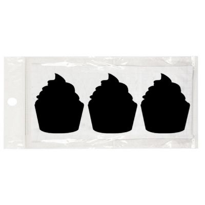 Wrapables Set of 30 Chalkboard Labels / Chalkboard Stickers, 2.95" x 2.32" Cupcake Image 1