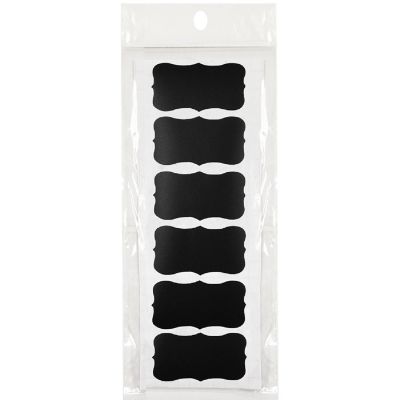 Wrapables Set of 60 Chalkboard Labels / Chalkboard Stickers, 2" x 1" Fancy Rectangle Image 1