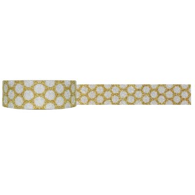 Wrapables Shimmer Washi Masking Tape, Gold Dots Image 1