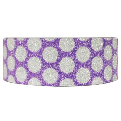 Wrapables Shimmer Washi Masking Tape, Purple Dots Image 1