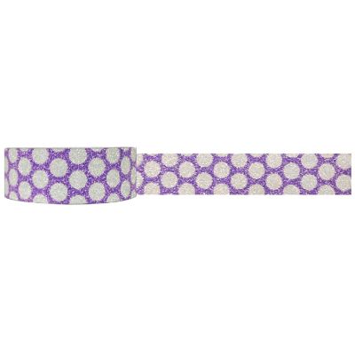 Wrapables Shimmer Washi Masking Tape, Purple Dots Image 1