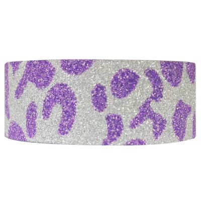 Wrapables Shimmer Washi Masking Tape, Purple Leopard Image 1