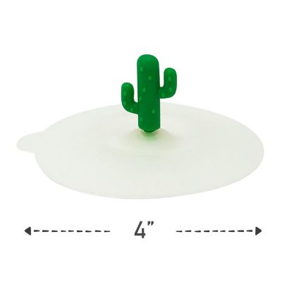 Wrapables Silicone Cup Lids, Anti-Dust Leak-Proof Coffee Mug Covers (Set of 6), Cactus Image 2