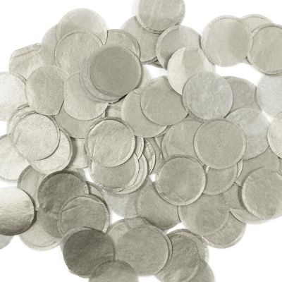Wrapables Silver Round Tissue Paper Confetti 1" Circle Confetti Image 1