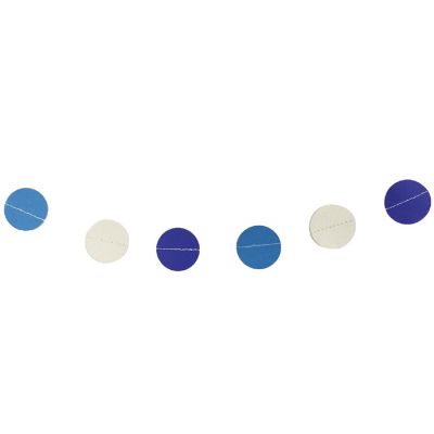 Wrapables Sky Blue, White, Navy Circle Dot Paper Garland Hanging D&#233;cor, 26Ft, Set of 2 Image 1