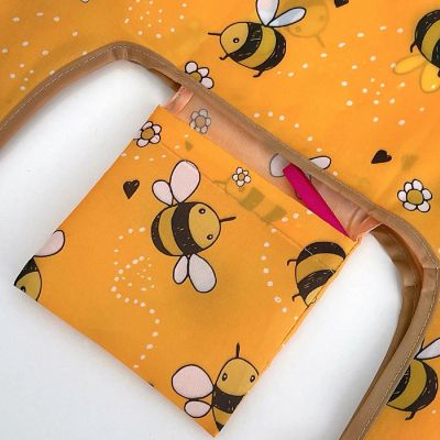 Wrapables Small JoliBag Nylon Reusable Grocery Bag, 2 Pack, Bumblebee Image 3