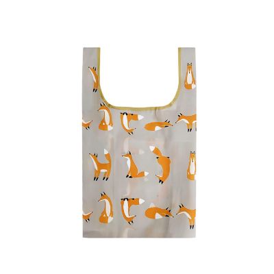 Wrapables Small JoliBag Nylon Reusable Grocery Bag, 2 Pack, Foxes 1 Image 2