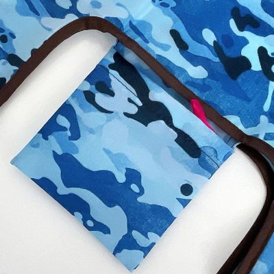 Wrapables Small JoliBag Nylon Reusable Grocery Bag, Camouflage Blue Image 3