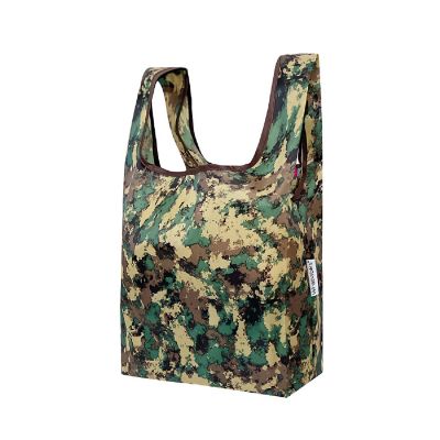 Wrapables Small JoliBag Nylon Reusable Grocery Bag, Camouflage Green Image 1