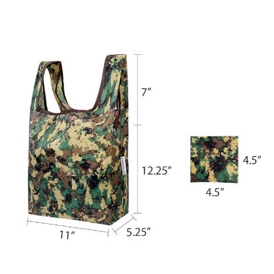 Wrapables Small JoliBag Nylon Reusable Grocery Bag, Camouflage Green Image 1