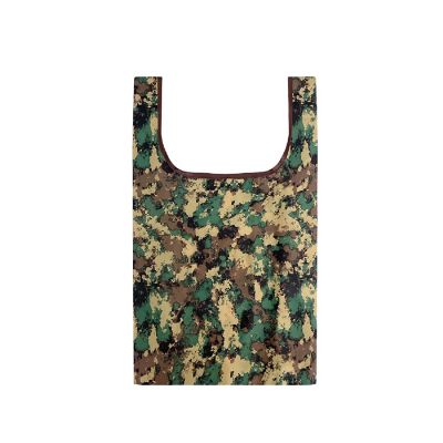 Wrapables Small JoliBag Nylon Reusable Grocery Bag, Camouflage Green Image 2