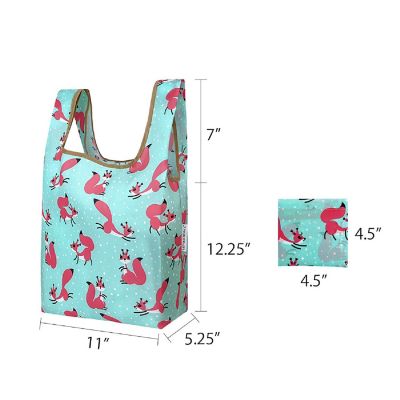 Wrapables Small JoliBag Nylon Reusable Grocery Bag, Cute Creatures Image 1