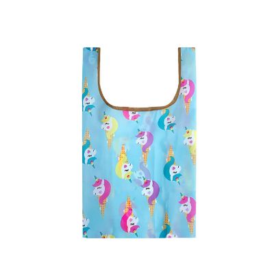 Wrapables Small JoliBag Nylon Reusable Grocery Bag, Unicorn Ice Cream Image 2