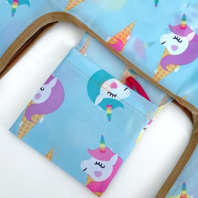 Wrapables Small JoliBag Nylon Reusable Grocery Bag, Unicorn Ice Cream Image 3